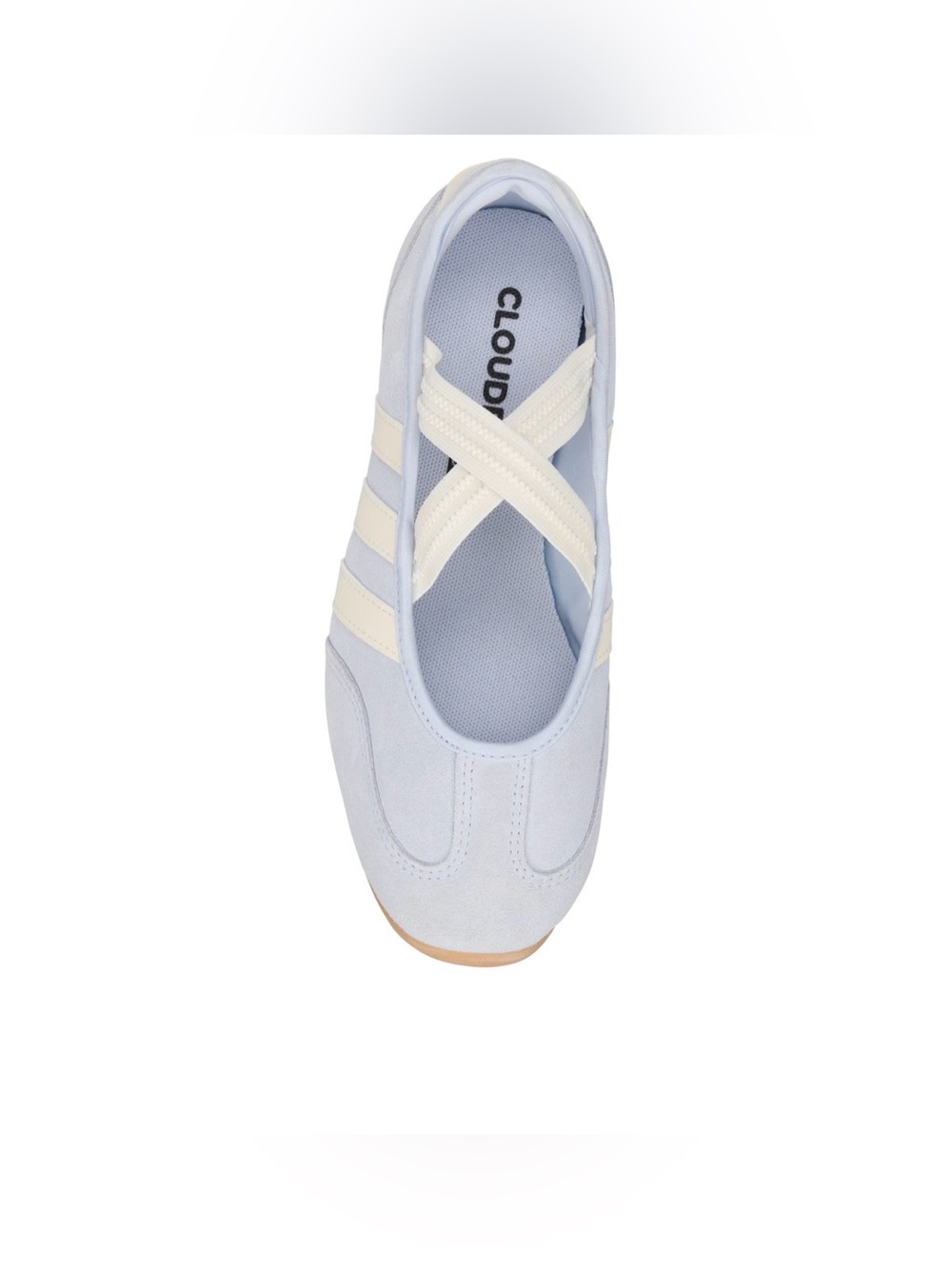 adidas Light Blue and Cream Women's Ballet-Style Sneakers - Picture 4 of 4